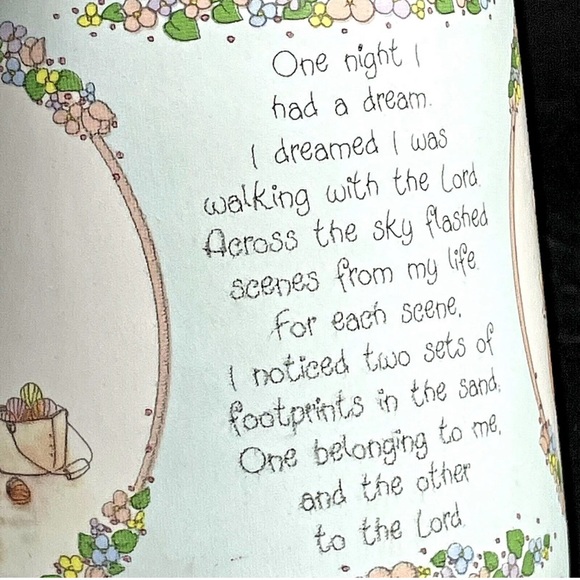 VINTAGE Footprints In The Sand Coffee Cup Mug Enesco PRECIOUS MOMENTS Collection - Picture 8 of 12